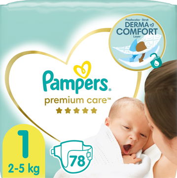 pieluchy pampers premium care 1 newborn 88 szt