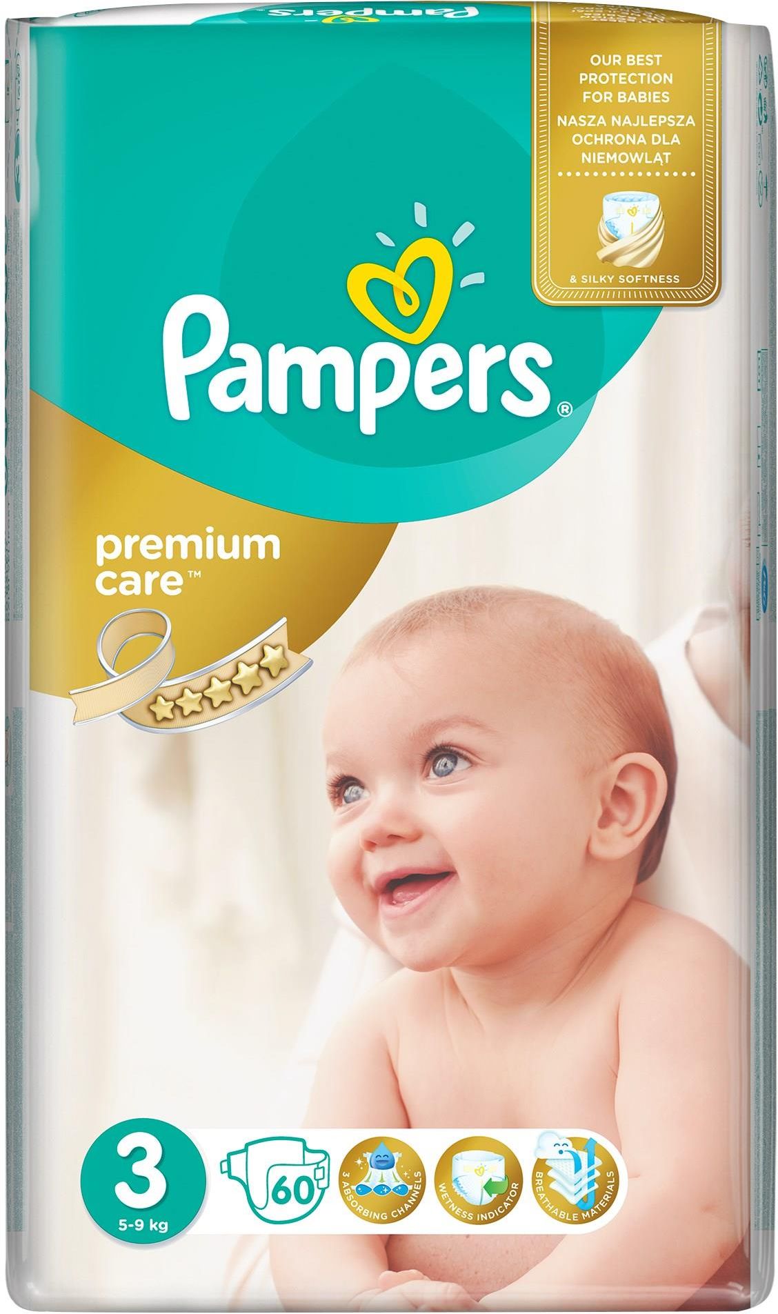 pieluchy pampers premium care 3 midi 120szt zapas na miesiąc