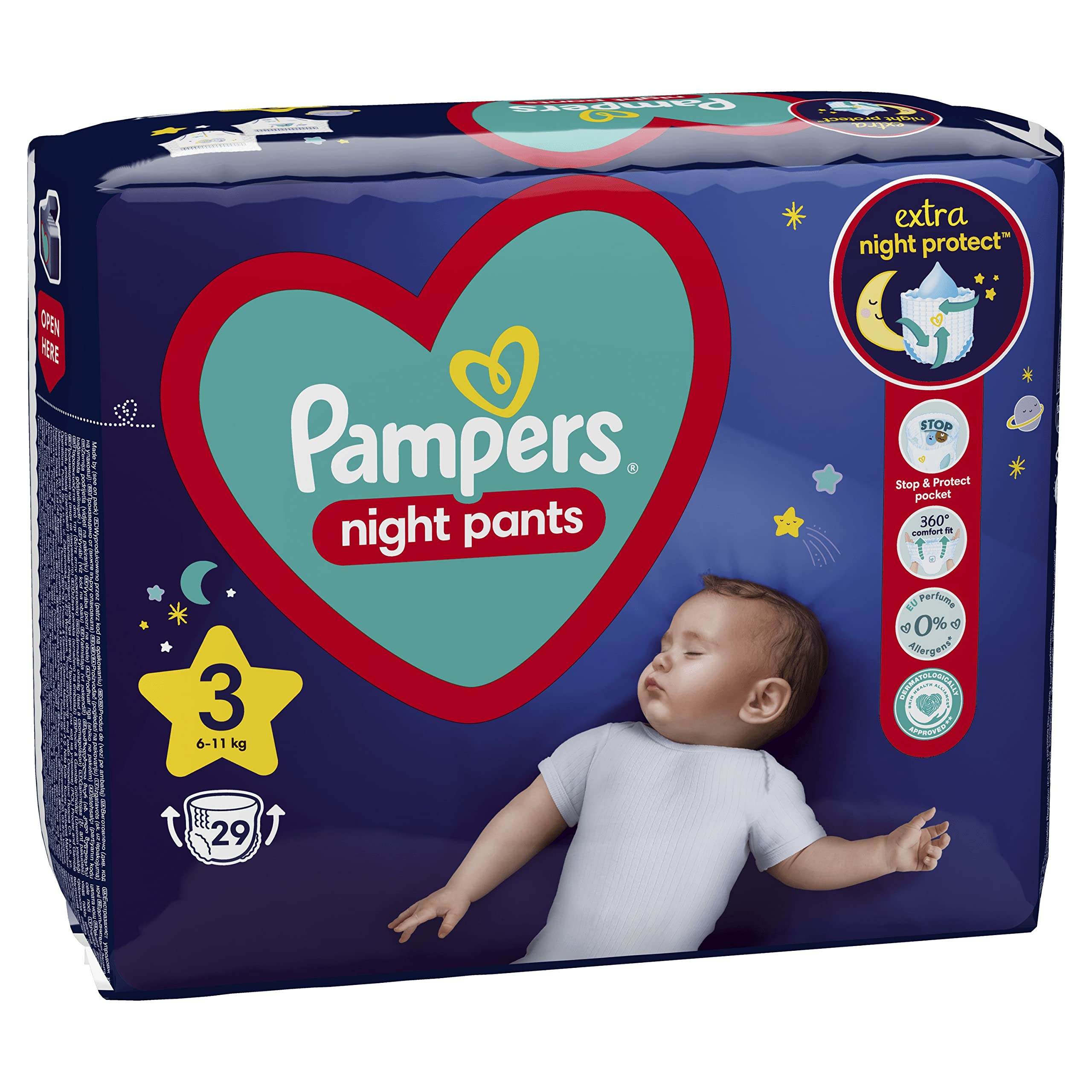 pampers pants z niebieskim paskiwm