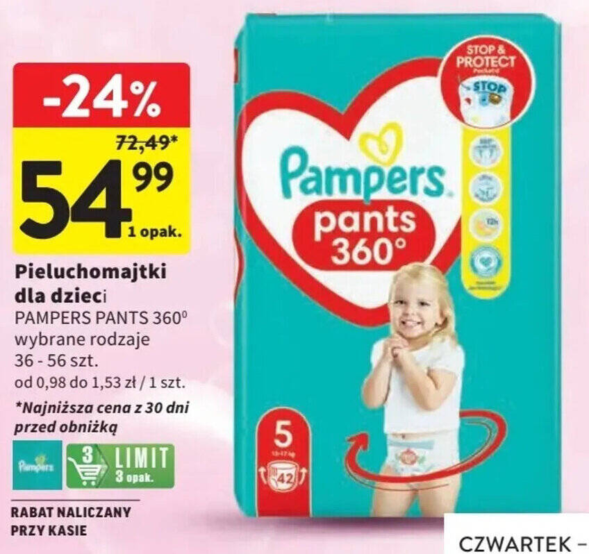 pieluchomajtki pampers pants jumbo