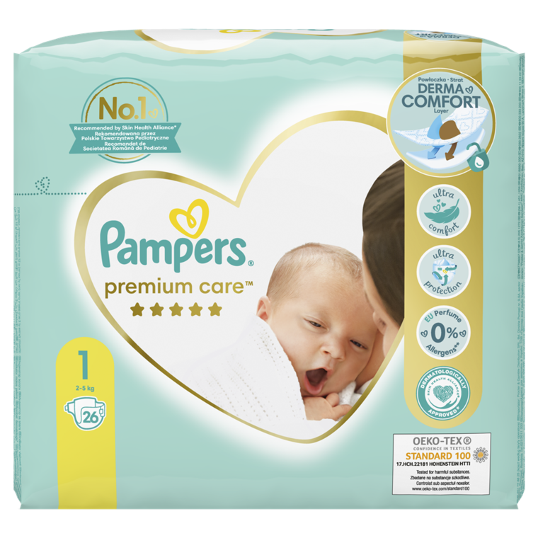 pampers premium care pieluchy 1 newborn 156 szt