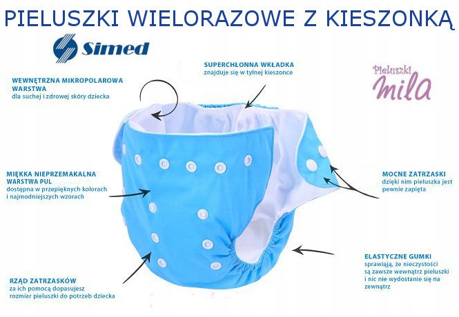 magabi wełniane pieluchy wielorazowe one size sio